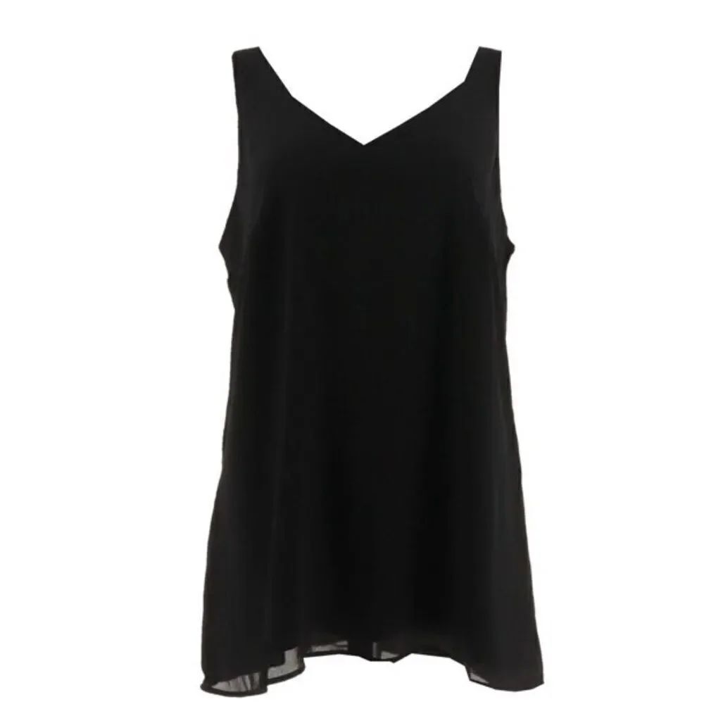 G.I.L.I. Sleeveless Scoop Neck Top w/ Seaming Detail